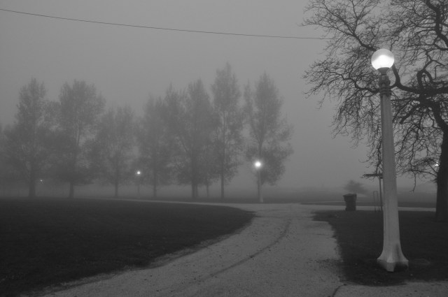 The Foggy Lakefront Trail by Montrose Harbor