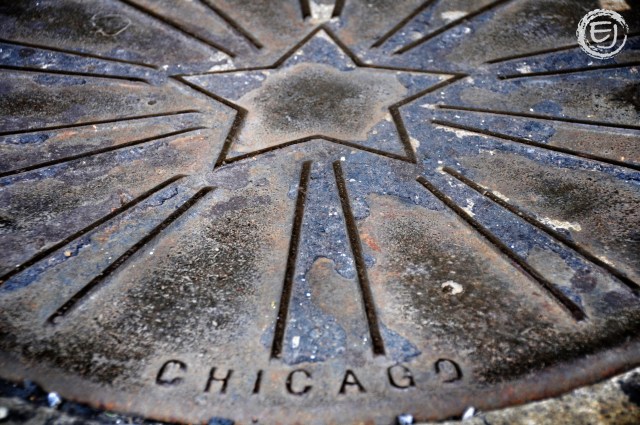 Even the manhole covers behind the theater are ornate.