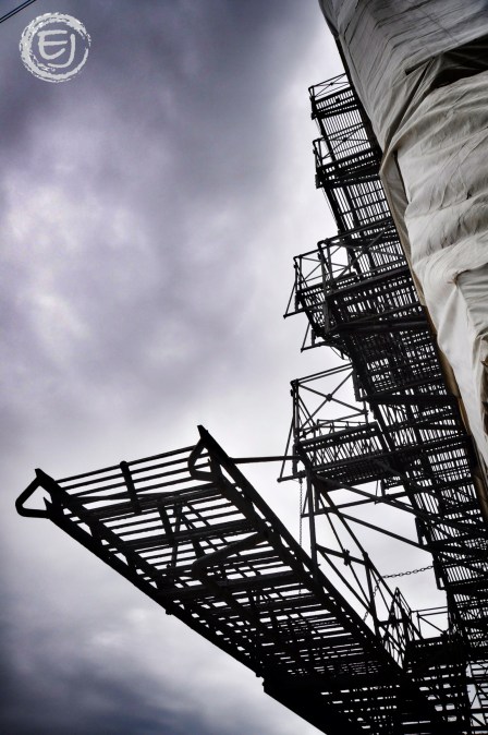 The Uptown has a pretty impressive network or fire escape on the back side of the theater.
